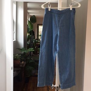 Ali Golden Side Zip Pants in Light Denim